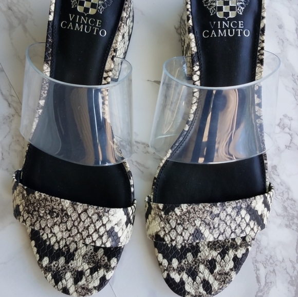 Vince Camuto Snake Print Embossed Open Toe Sandals size 8 - Picture 3 of 16